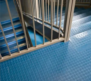 Flexco textured rubber stair treads and landing tile