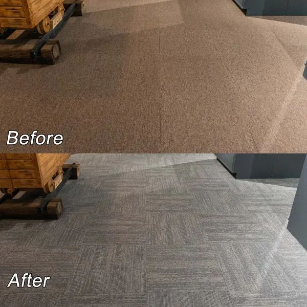 Before and After Commercial Carpet Tile Installation in Museum