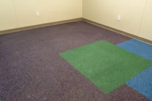 colorful commercial carpet tile installation