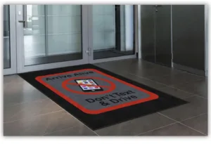 Display messaging on commercial floor matting